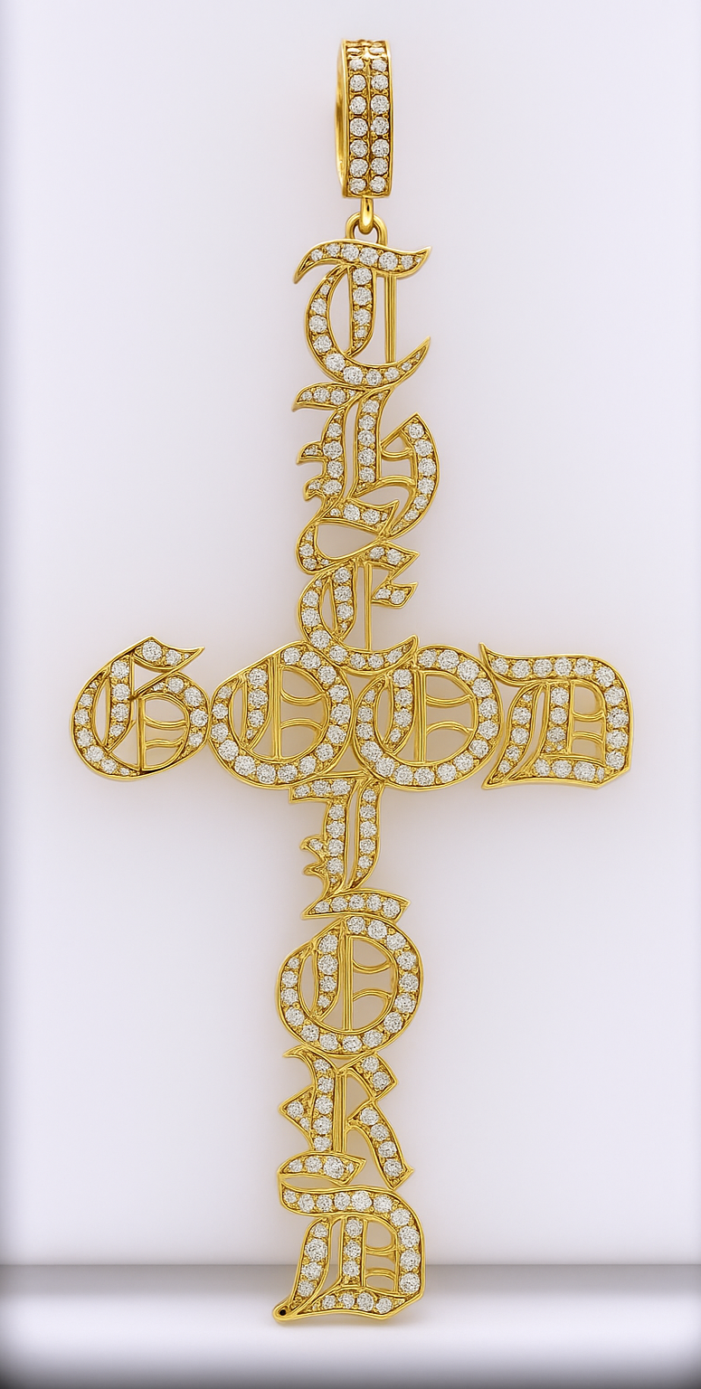 The Good Lord Gold Pendant with Diamonds